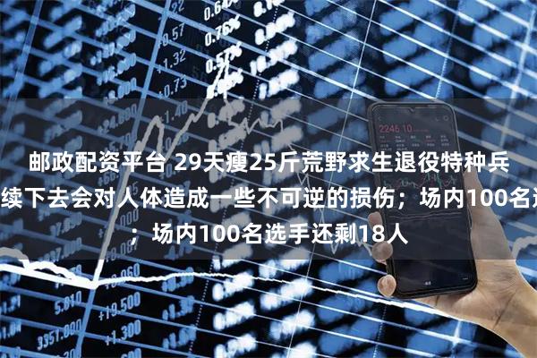 邮政配资平台 29天瘦25斤荒野求生退役特种兵宣布退赛：继续下去会对人体造成一些不可逆的损伤；场内100名选手还剩18人