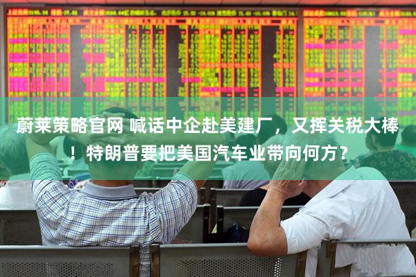 蔚莱策略官网 喊话中企赴美建厂，又挥关税大棒！特朗普要把美国汽车业带向何方？