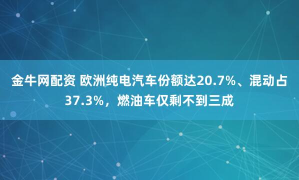金牛网配资 欧洲纯电汽车份额达20.7%、混动占37.3%，燃油车仅剩不到三成